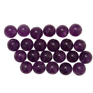 Vintage Plum Purple Round Glass Beads for Jewelry & Crafts - 23 pc 8mm